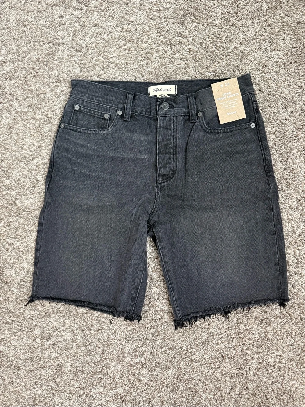NWT Madewell Long Denim Shorts in Kelm Wash